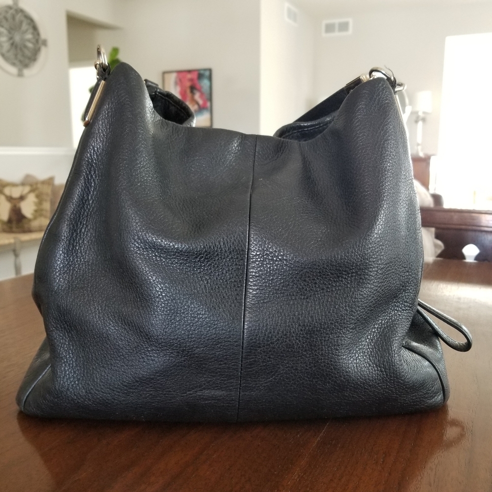 COACH Madison Phoebe 26224 Black Pebbled Leather Handbag Purse - Picture 6 of 16